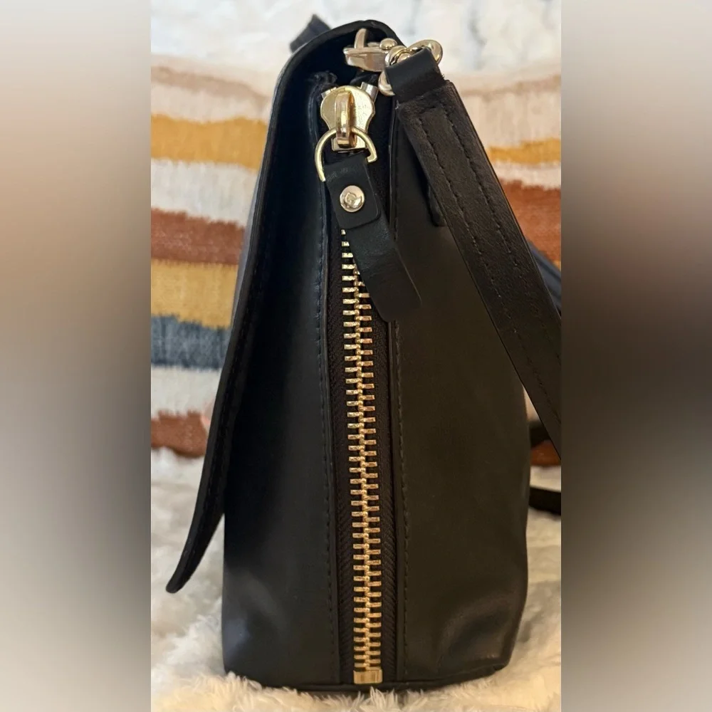 Kate Spade Varick Street Abbie Satchel Black Croc Embossed Leather Bag - Picture 7 of 10